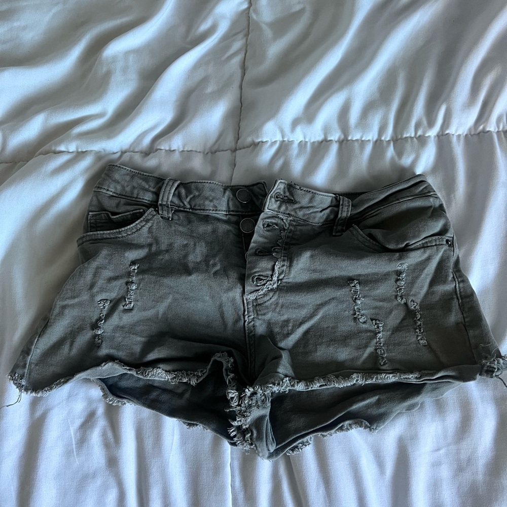 Green Jean Shorts